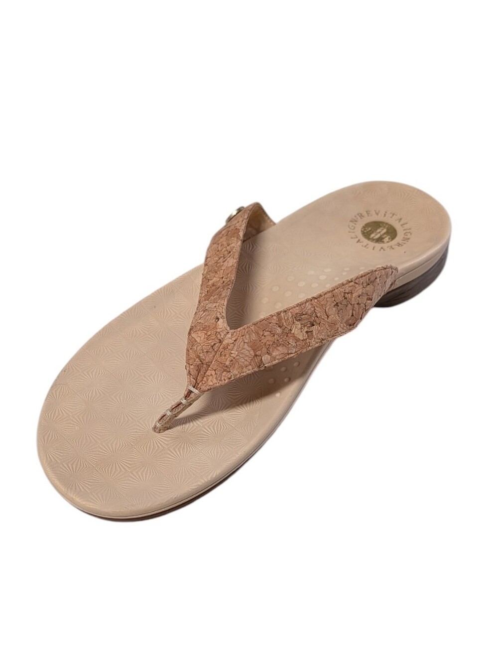 Revitalign, Chameleon, Faux Cork Strap Thong Orthotic Sandals Sz 9